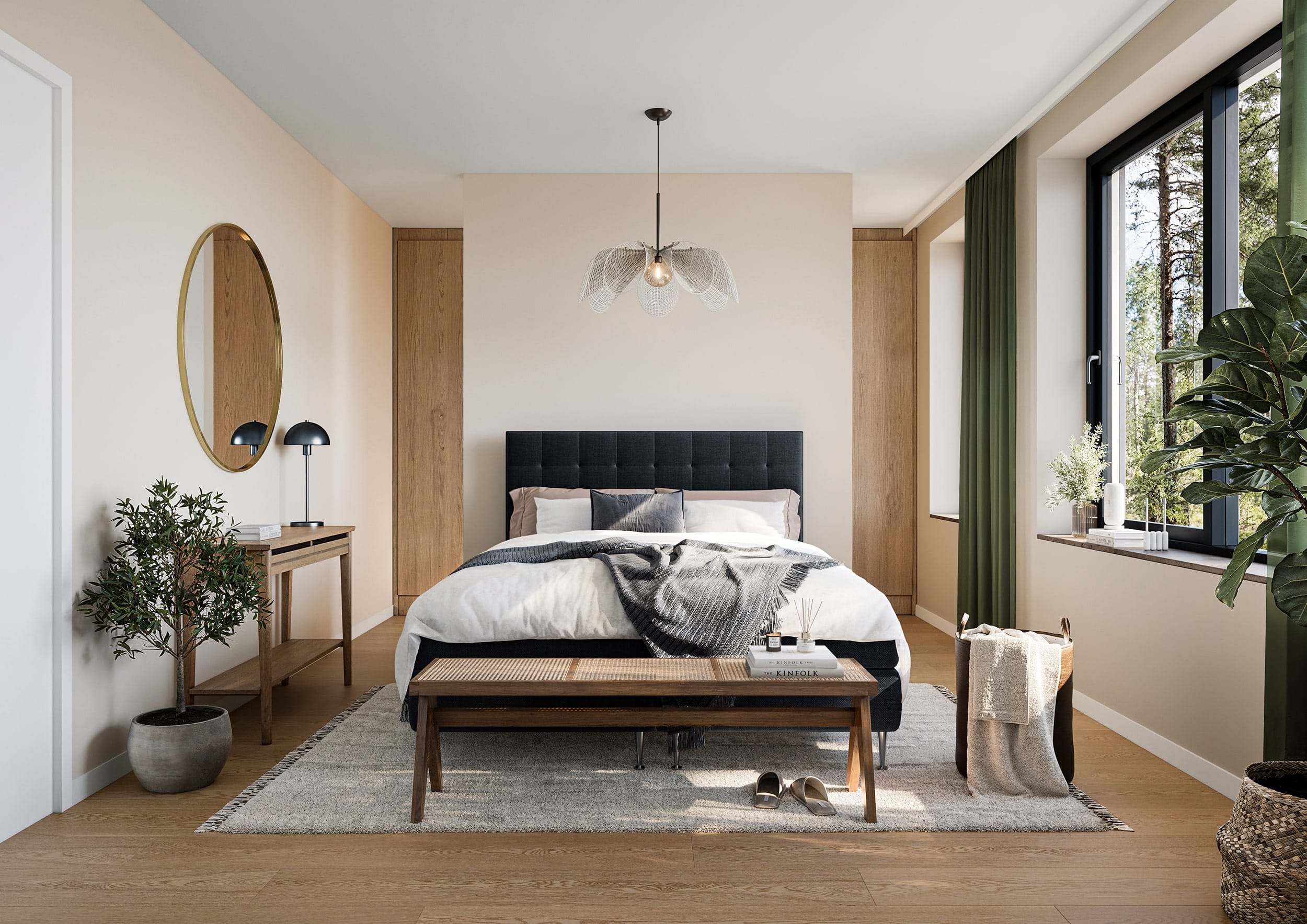 Interiör visualisering av sovrum