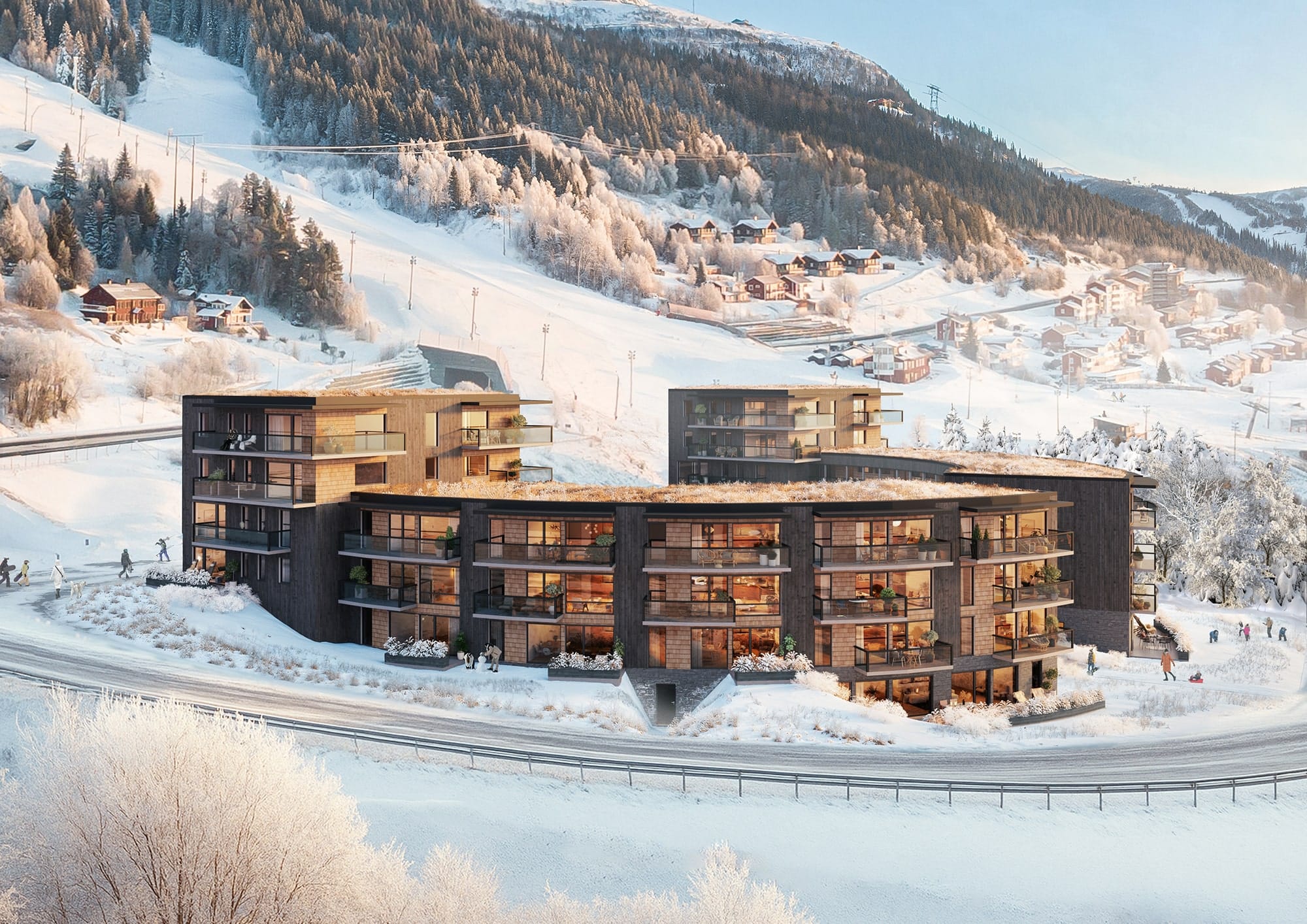 Exteriör visualisering av flerbostadshus