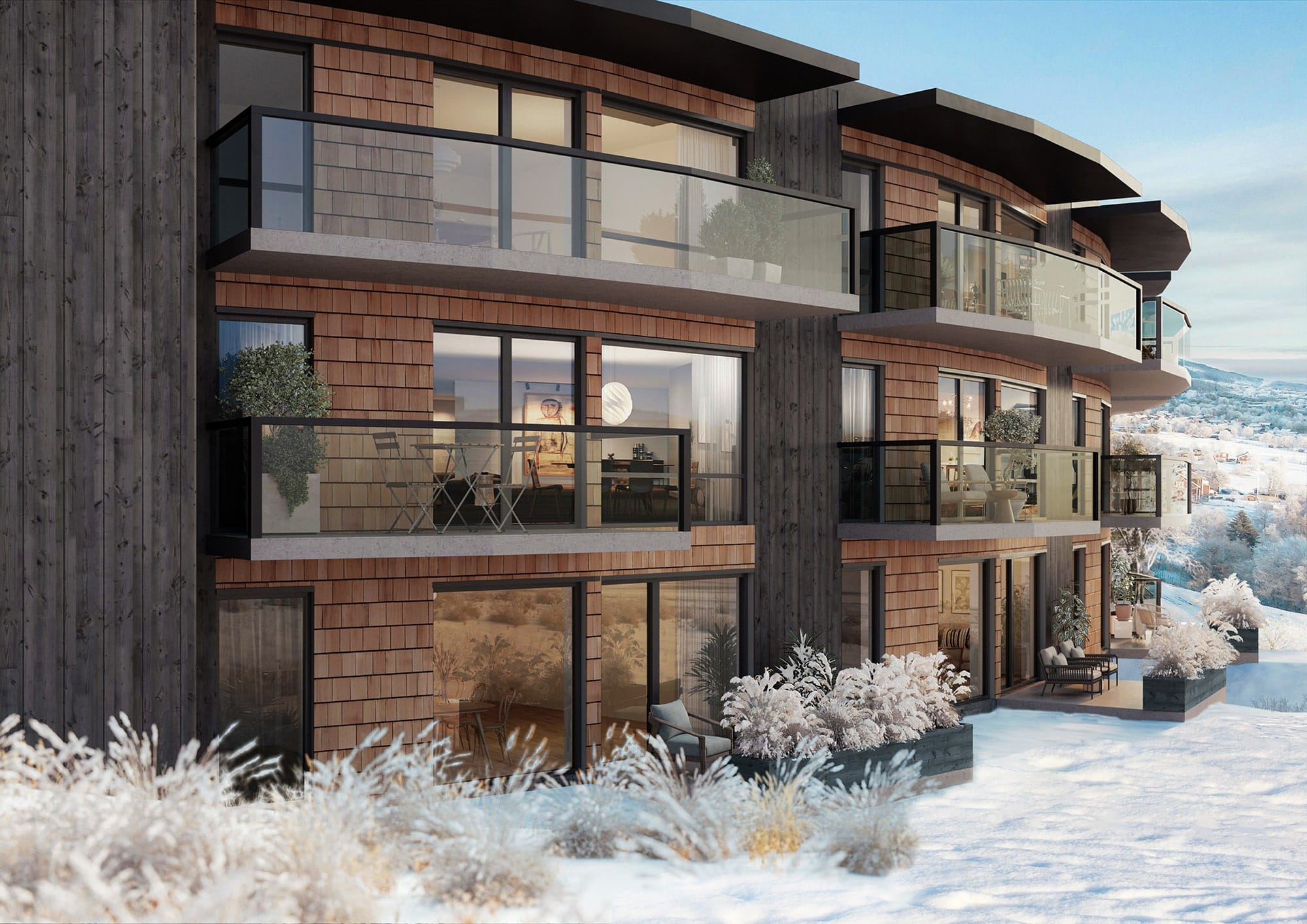 Exteriör visualisering av fasad