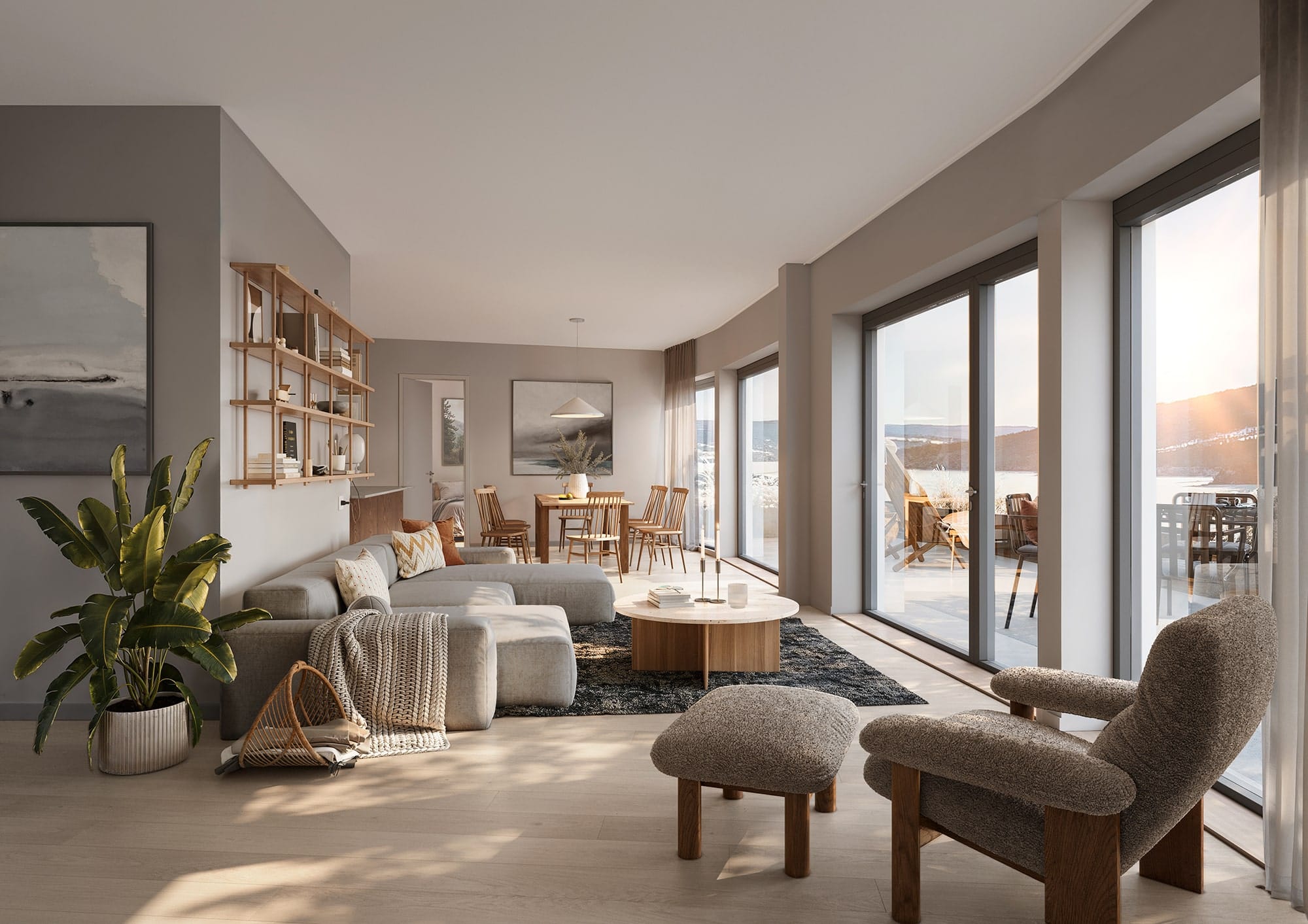 Interiör visualisering av vardagsrum