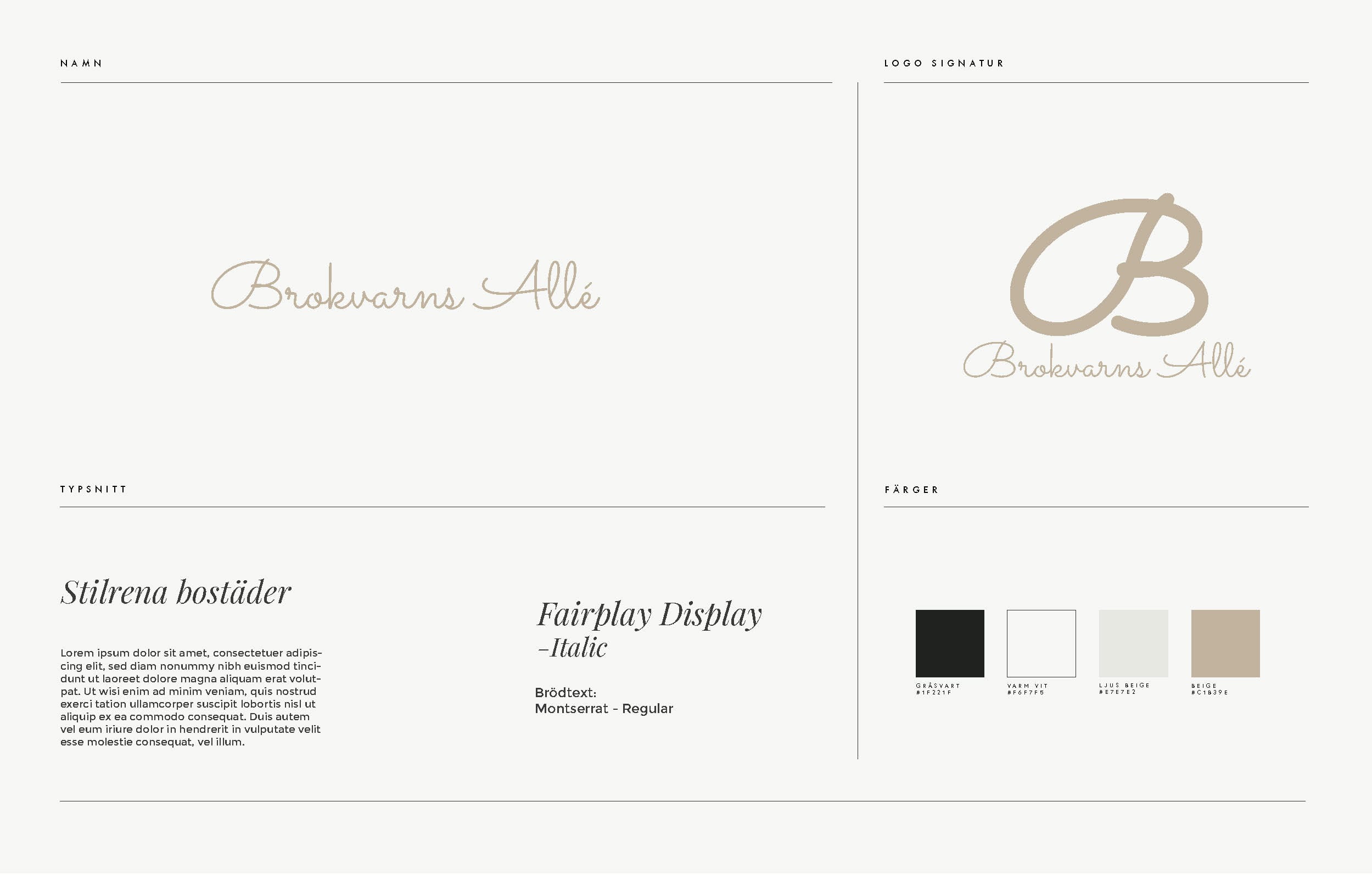 Grafisk profil tillhörande brokvarns allé