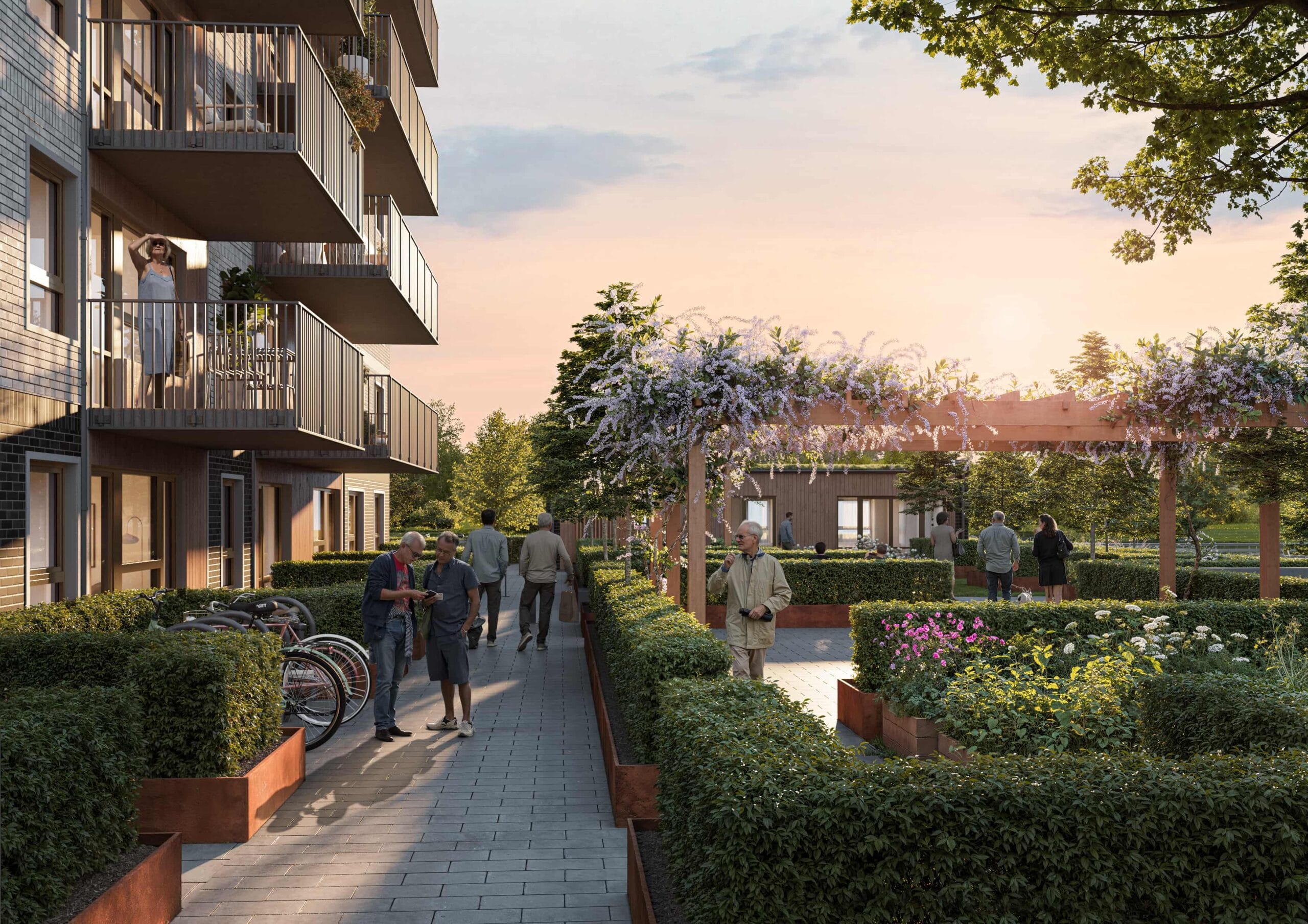 Visualisering av gårdsplassen utvendig