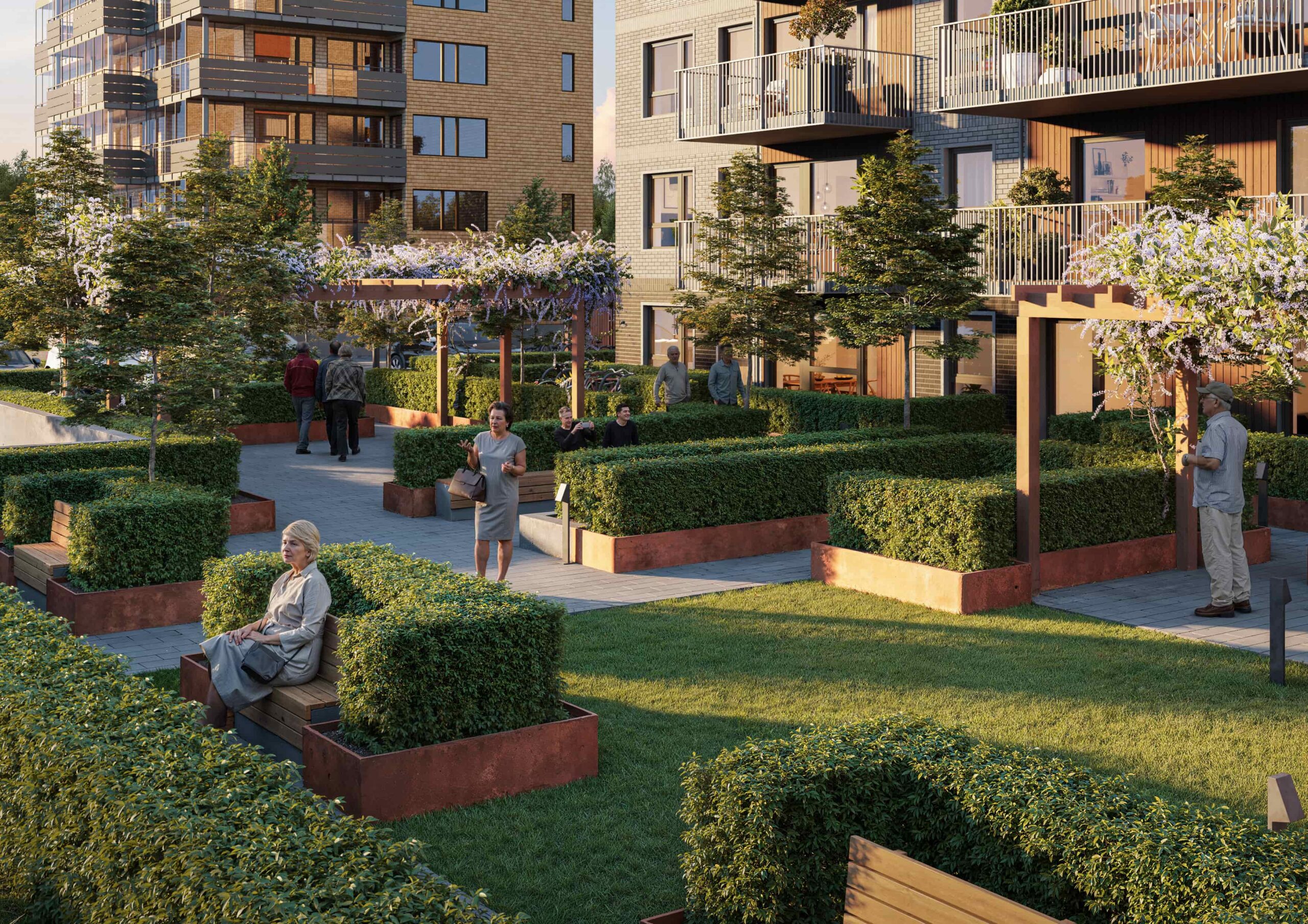 Visualisering av gårdsplassen utvendig