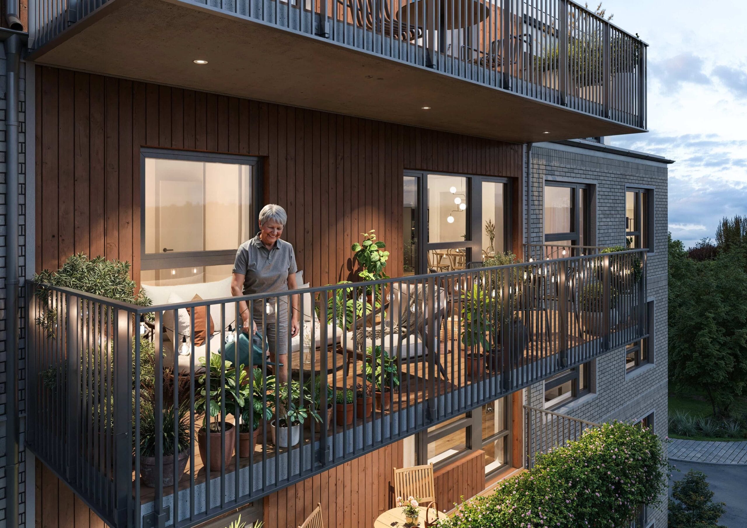 Utvendig visualisering av balkong