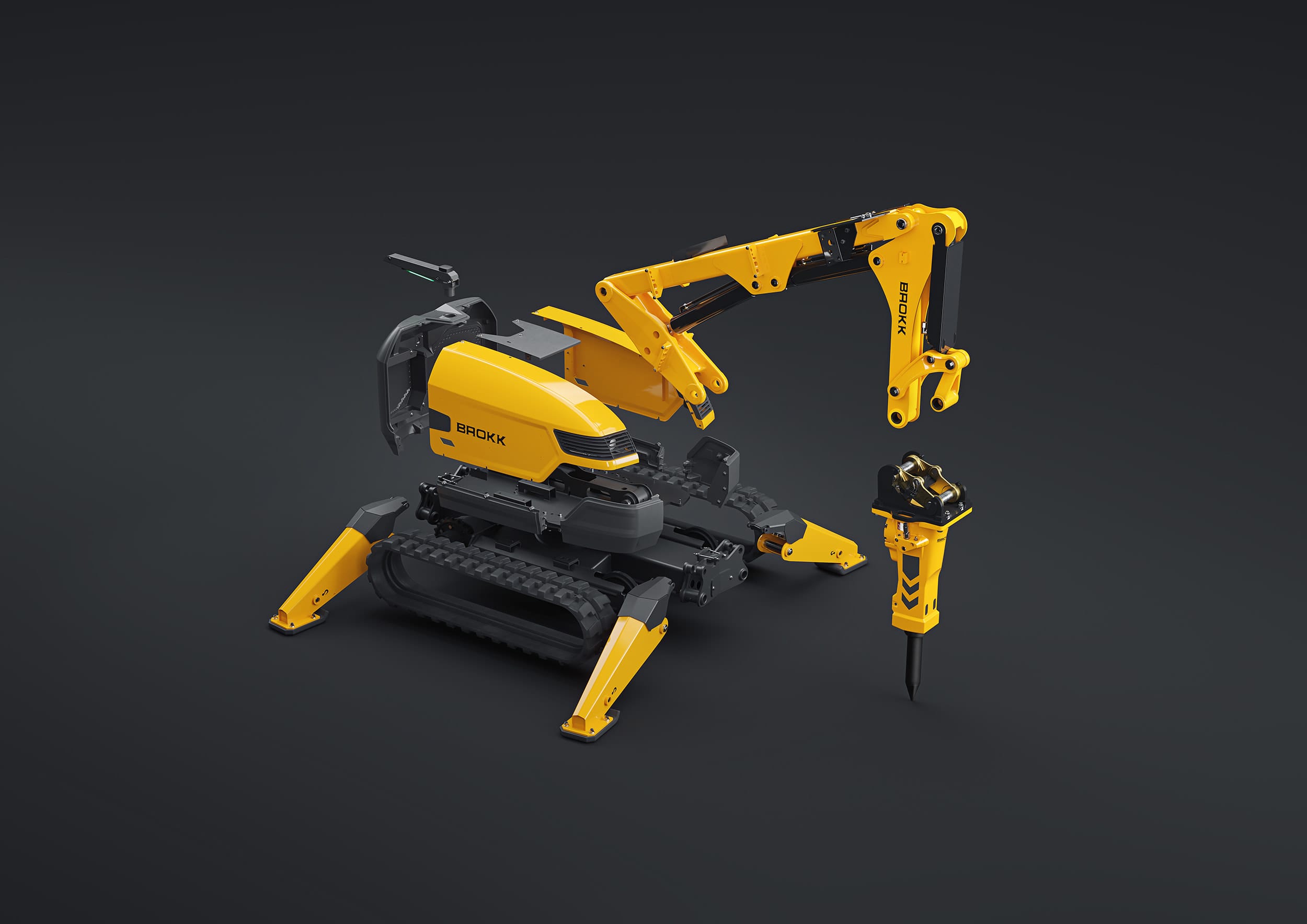 Produktvisualisering av maskiner åt Brokk