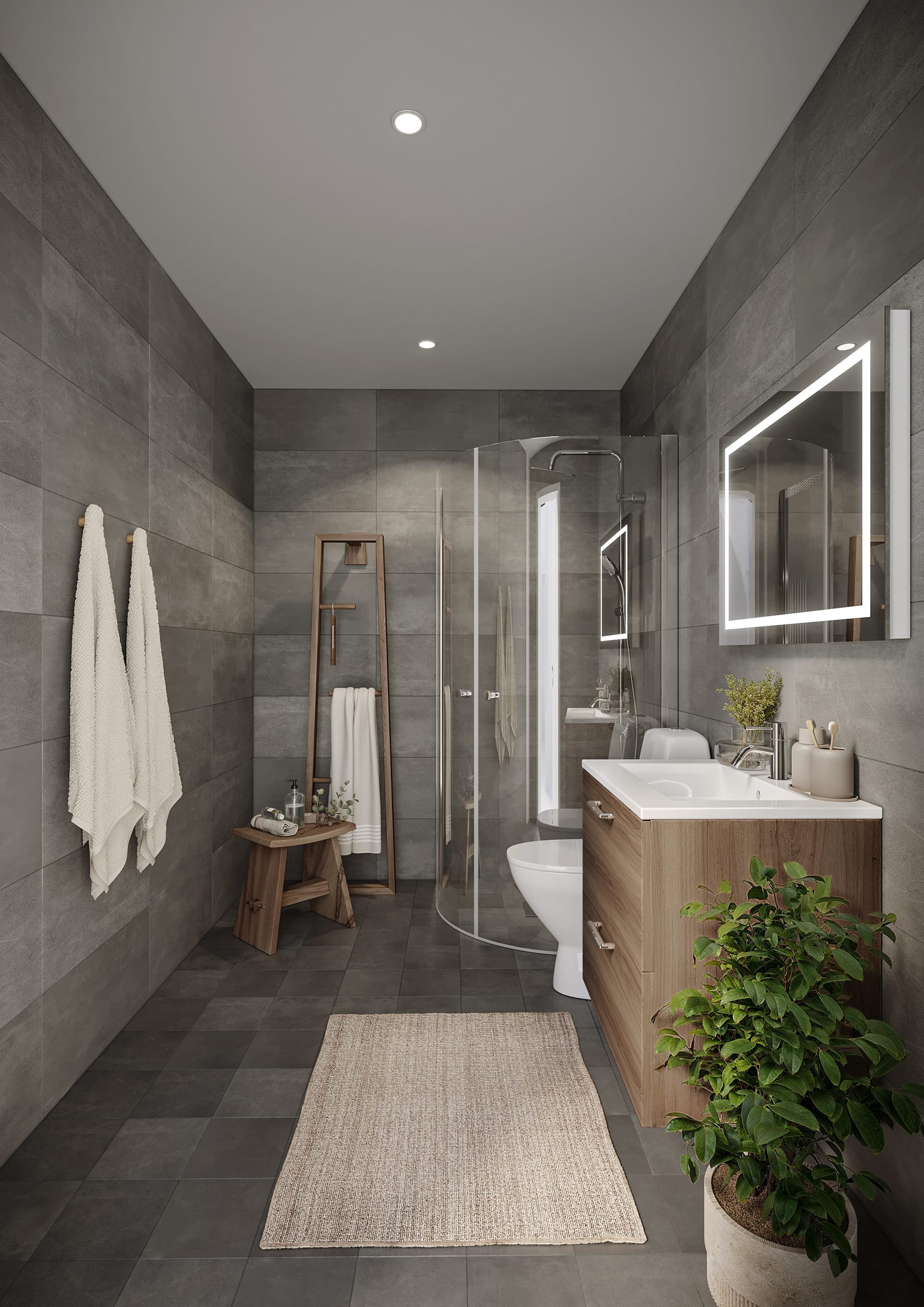 Interiör visualisering av badrum i Hemavan