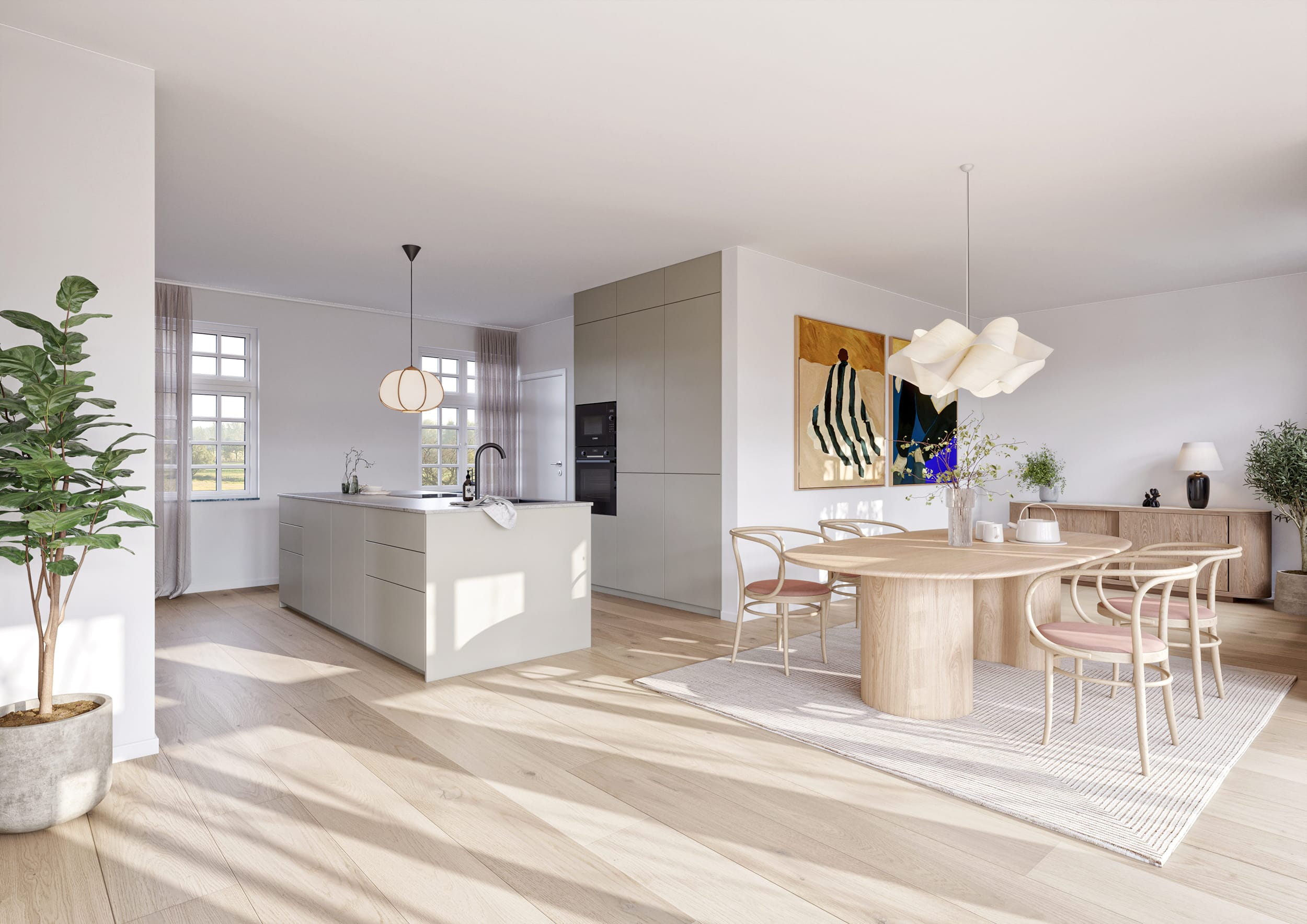 Interiör visualisering av kök från en villa i Orust