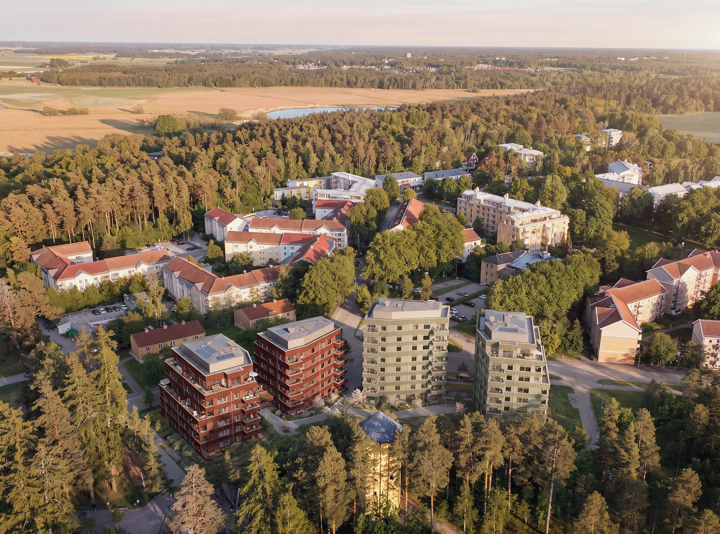 Eksteriørvisualisering av flerbolighus i Uppsala