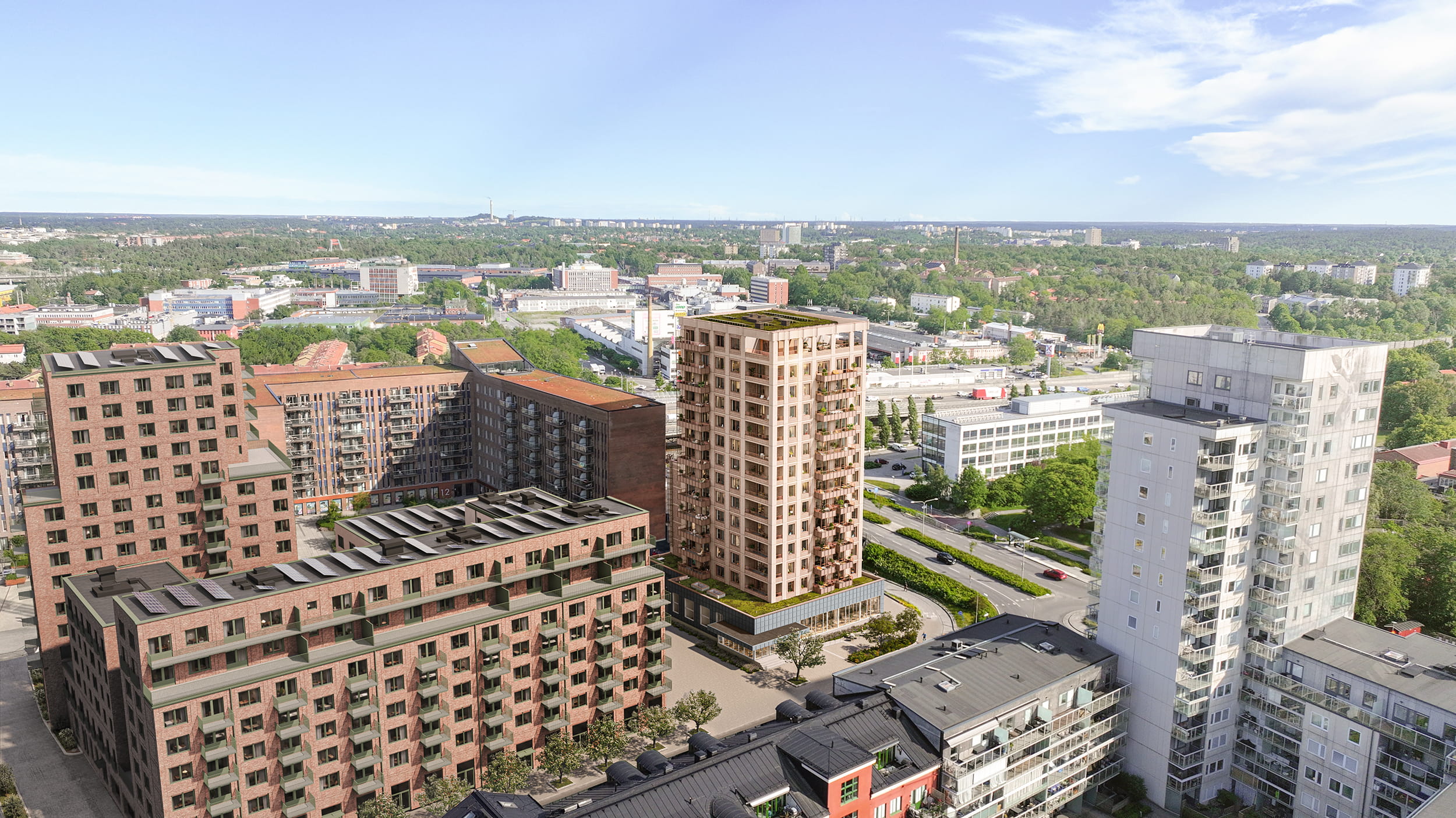 Utvendig visualisering av boligblokker