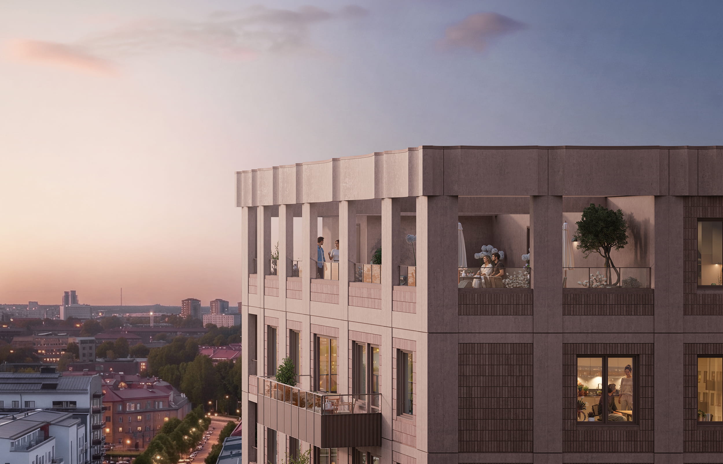 Visualisering av terrassen sett utenfra