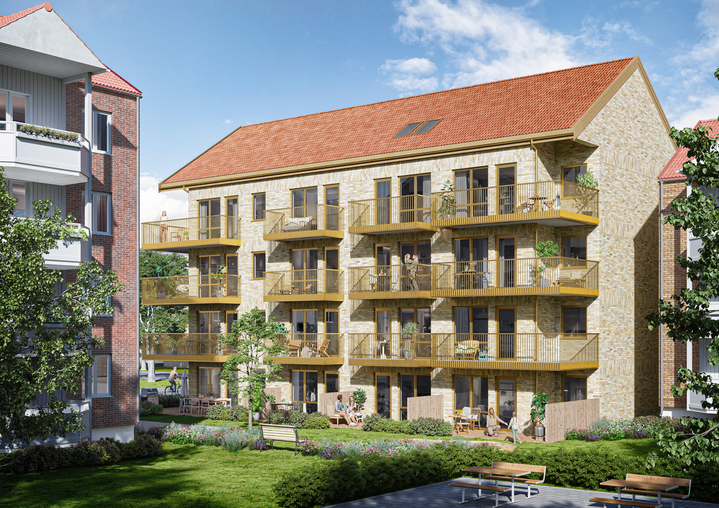 utvendig visualisering av boligblokker